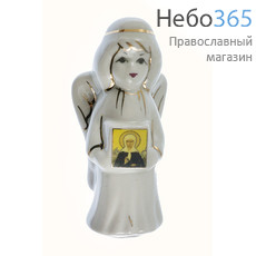  Ангел, фигура фарфоровая с иконой, высотой.Кисловодский фарфор с иконой блаженной Матроны Московской, фото 1 