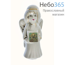  Ангел, фигура фарфоровая с иконой, высотой.Кисловодский фарфор с иконой святителя Николая Чудотворца, фото 1 