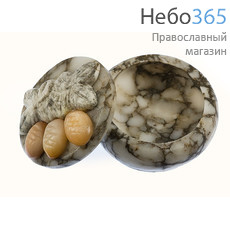  Шкатулка каменная из кальцита, Лесная, 9,5 х 9,5 х 5 см, 420 г, 67000у, фото 2 