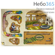  Сборная модель пасхальная, из МДФ, Пасха в русском доме, с колокольчиком, 14,5 х 21 см, лзр042, фото 2 