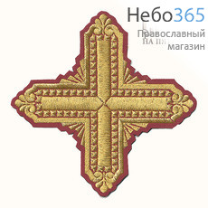  Крест  бордо с золотом престольный "Квадрат" 18,5 х 18,5 см, фото 1 