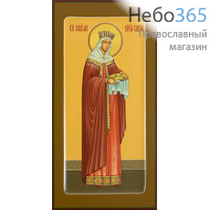  Елена, равноапостольная царица. Икона писаная 13х25х2 см, цветной фон, золотой нимб, с ковчегом (Шун), фото 1 
