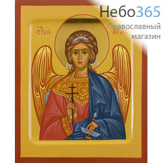  Ангел Хранитель. Икона писаная 13х16х2 см, цветной фон, золотой нимб, с ковчегом (Анд), фото 1 