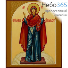 Нерушимая Стена икона Божией Матери. Икона писаная 13х16х2 см, цветной фон, золотой нимб, без ковчега (Шун), фото 1 
