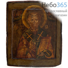  Николай Чудотворец, святитель. Икона писаная 23х27,5 см, с ковчегом, 19 век (Ю), фото 1 