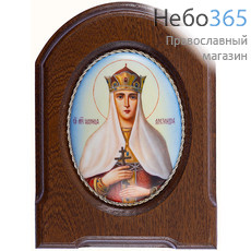  Александра, царица мученица. Икона писаная 6,3х8,5 см (с основой 10,5х14 см), эмаль, скань (Гу), фото 1 