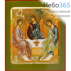  Святая Троица. Икона писаная 21х25х4 см, золотой фон, с ковчегом (Лг), фото 1 