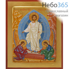  Воскресение Христово. Икона писаная 21х26х3,5 см, золотой фон, с ковчегом (Анд), фото 1 