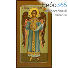  Гавриил Архангел. Икона писаная 13х25х2 см, цветной фон, золотой нимб, с ковчегом (Шун), фото 1 