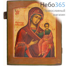  Одигитрия (Смоленская) икона Божией Матери. Икона писаная 29х35,5 см, с  ковчегом, 19 век (Ат), фото 1 