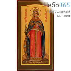  Екатерина, великомученица. Икона писаная (Гл) 13х25х2, цветной  фон, золотой нимб, без ковчега, фото 1 