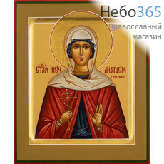  Анастасия Римская, мученица. Икона писаная 13х16х2,2 см, цветной  фон, золотой нимб, с ковчегом (Гл), фото 1 