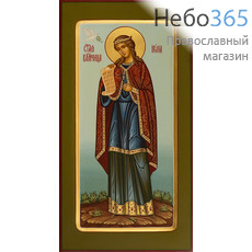  Ирина, великомученица. Икона писаная 13х25х2 см, цветной  фон, золотой нимб, с ковчегом (Гл), фото 1 