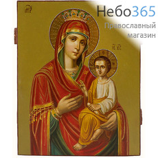  Скоропослушница икона Божией Матери. Икона писаная 20х24,5х3 см, цветной фон, золотые нимбы, без ковчега (Лв), фото 1 