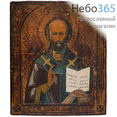  Николай Чудотворец, святитель. Икона писаная 22х26,5 см, без ковчега, конец 19 века (Ю), фото 1 