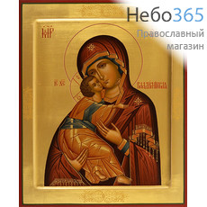  Владимирская икона Божией Матери. Икона писаная 22х28х3,5 см, золотой фон, с ковчегом (Шун), фото 1 
