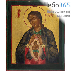  Помощница в родах икона Божией Матери. Икона писаная 26х32 см, без ковчега, 19 век (Ат), фото 1 