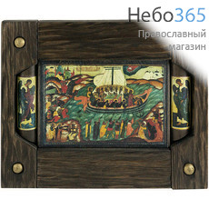 Корабль Веры. Икона на дереве 31х26х2,5, с предстоящими, в деревянной брусковой раме (Пин) (№3), фото 1 
