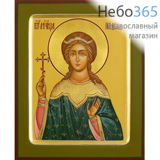  Надежда, мученица. Икона писаная 13х16х2 см, цветной фон, золотой нимб, с ковчегом (Шун), фото 1 