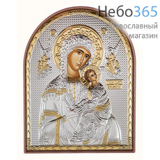  Страстная икона Божией Матери. Икона в ризе 8,5х10,5 см, шелкография, серебрение, золочение, на пластиковой основе (Ж) (EK3-PAG), фото 1 