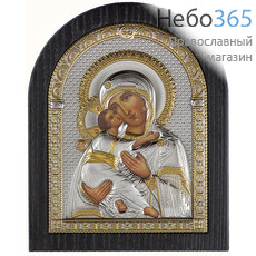  Владимирская икона Божией Матери. Икона в ризе 16,5х21,5 см, полиграфия, серебрение, золочение, на деревянной основе (Ж) (GFT2050/4), фото 1 