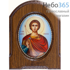  Димитрий Солунский, великомученик. Икона писаная 6,3х8,5 см (с основой 10,5х14 см), эмаль, скань (Гу), фото 1 