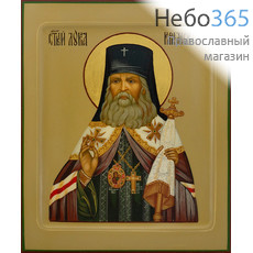  Лука Крымский, святитель. Икона писаная 17х21х2 см, цветной фон, золотой нимб, с ковчегом (Шун), фото 1 