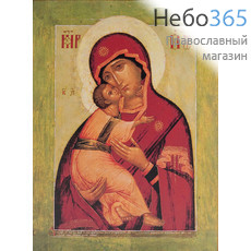  Владимирская икона Божией Матери. Икона на дереве 30х39,5х2,8 см, печать на холсте, копия иконы Симона Ушакова, 17 век (Су), фото 1 