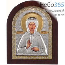  Матрона Московская, блаженная. Икона в ризе 16,5х21,5 см, полиграфия, серебрение, золочение, на деревянной основе (GF050/4) (Ж), фото 1 