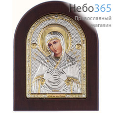  Семистрельная икона Божией Матери. Икона в ризе 7х9 см, полиграфия, серебрение, золочение, на деревянной основе (GF050/1) (Ж), фото 1 
