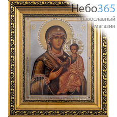  Смоленская икона Божией Матери. Икона в киоте 18х21х2,3 см (размер иконы 13х16 см), икона со стразами, багетный киот со стеклом (АМ162) (Т), фото 1 