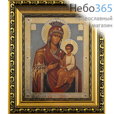  Скоропослушница икона Божией Матери. Икона в киоте 18х21х2,3 см (размер иконы 13х16 см), икона со стразами, багетный киот со стеклом (Т), фото 1 
