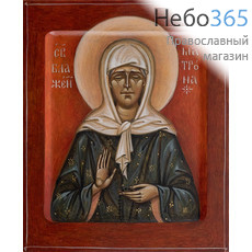  Матрона Московская, блаженная. Икона писаная 13х16х2,4 см, цветной фон, с ковчегом (Афн), фото 1 