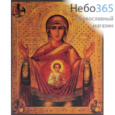  Знамение икона Божией Матери. Икона на дереве 30х37х2,8 см, печать на холсте (Су), фото 1 