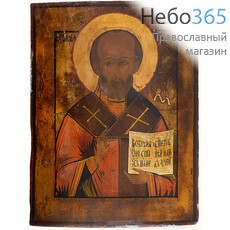  Николай Чудотворец, святитель. Икона писаная 27х35 см, без ковчега, 19 век (Фр), фото 1 