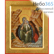  Илия, пророк. Икона писаная 13,5х16,5х2 см, золотой фон, резьба по золоту, с ковчегом (Ст), фото 1 