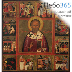  Николай Чудотворец, святитель. Икона на дереве 24х23 см, печать на левкасе, золочение (НЧ-57) (Тих), фото 1 