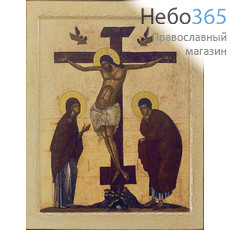  Распятие Христово. Икона на дереве 18х14 см, печать на левкасе, золочение, с ковчегом (Р-01) (Тих), фото 1 