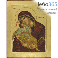  Умиление (Сладкое Лобзание) икона Божией Матери. Икона на дереве, 24х31х2,5 см, ручное золочение, с ковчегом (Нпл) (B6), фото 1 