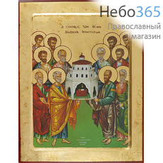  Собор 12-ти апостолов. Икона на дереве, 24х30х2,5 см, ручное золочение, многофигурная, с ковчегом (Нпл) (B 6/S), фото 1 