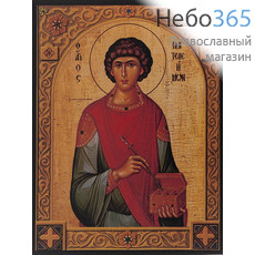  Пантелеимон, великомученик. Икона на дереве 30х40х2,8 см, печать на холсте, копия современной греческой иконы (Су), фото 1 