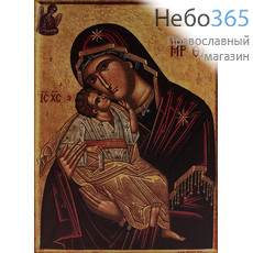  Умиление (Сладкое Лобзание) икона Божией Матери. Икона на дереве 30х41,5х2,8 см, печать на холсте, копия современной греческой иконы (Су), фото 1 