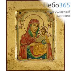  Икона на дереве (Нпл) BOS 11х13, ручное золочение, с ковчегом икона Божией Матери Иерусалимская, фото 1 
