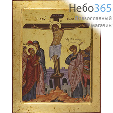  Распятие Христово. Икона на дереве (МДФ) 24х30х1,9 см, золотой фон, с ковчегом (Нпл) (B6NB) (Х2206), фото 1 