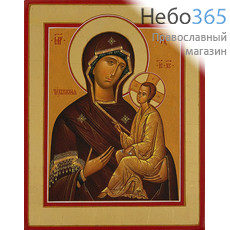  Тихвинская икона Божией Матери. Икона на дереве 15х18х1,5 см, цветная печать, ручная доработка (ТЗВ), фото 1 
