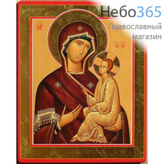  Тихвинская икона Божией Матери. Икона на дереве 20х25х1,5 см, цветная печать, ручная доработка (ТЗВ), фото 1 
