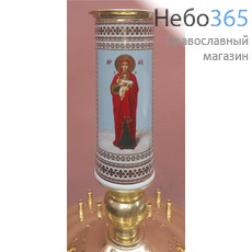  Труба для храмового подсвечника фарфоровая с иконой, шелкография, золото, в ассортименте, фото 1 