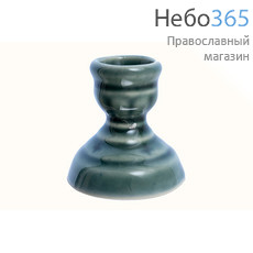  Подсвечник керамический "Ромашка" с цветной глазурью, в ассортименте (в уп. - 5 шт.) цвет: серо - синий, фото 1 
