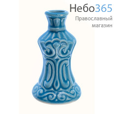  Подсвечник керамический "Греческий", в ассортименте (в уп. - 10 шт.) цвет: голубой, фото 1 