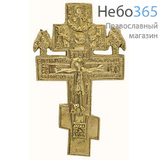  Крест металлический медное литьё, восьмиконечный, малый, с херувимами, высотой 11 см, 501б-2, 7179, фото 1 